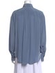 Brunello Cucinelli Silk Long Sleeve Button-Up Top