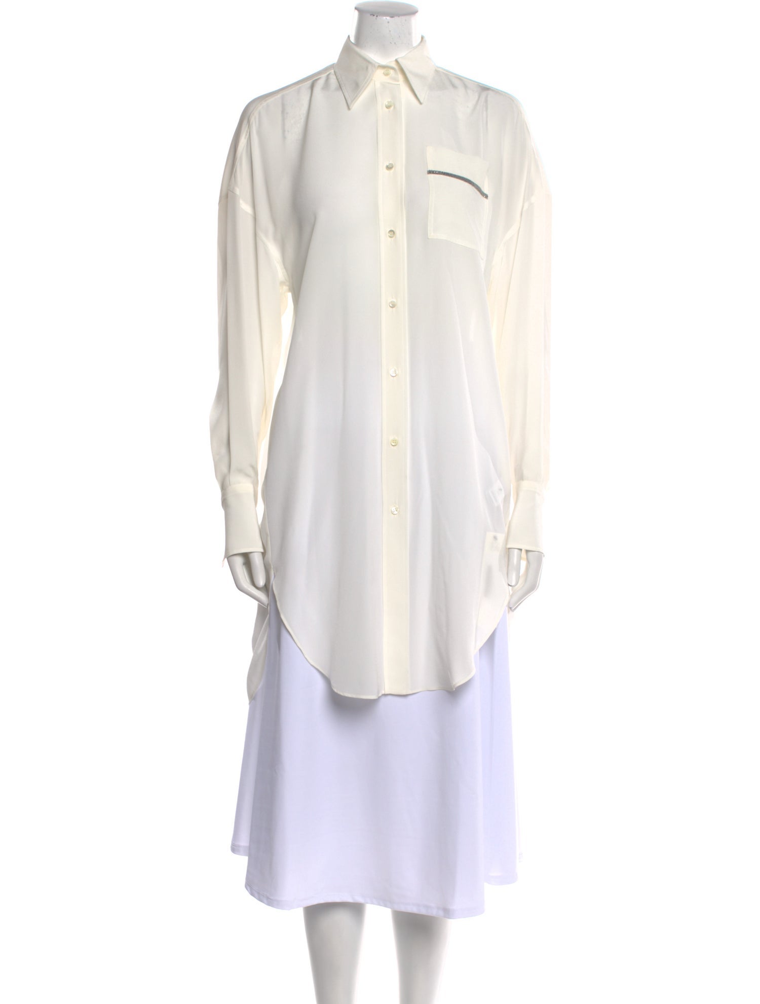 Brunello Cucinelli Silk Long Sleeve Tunic