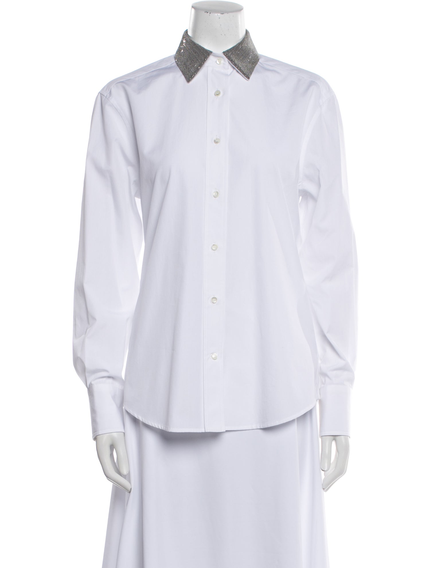 Brunello Cucinelli Long Sleeve Button-Up Top