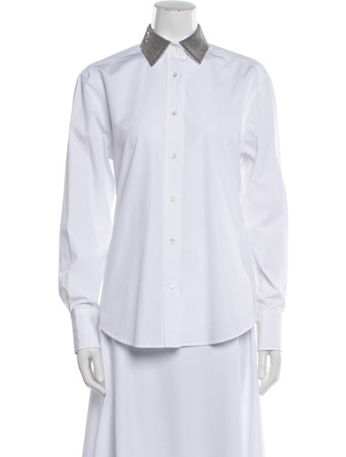 Brunello Cucinelli Long Sleeve Button-Up Top