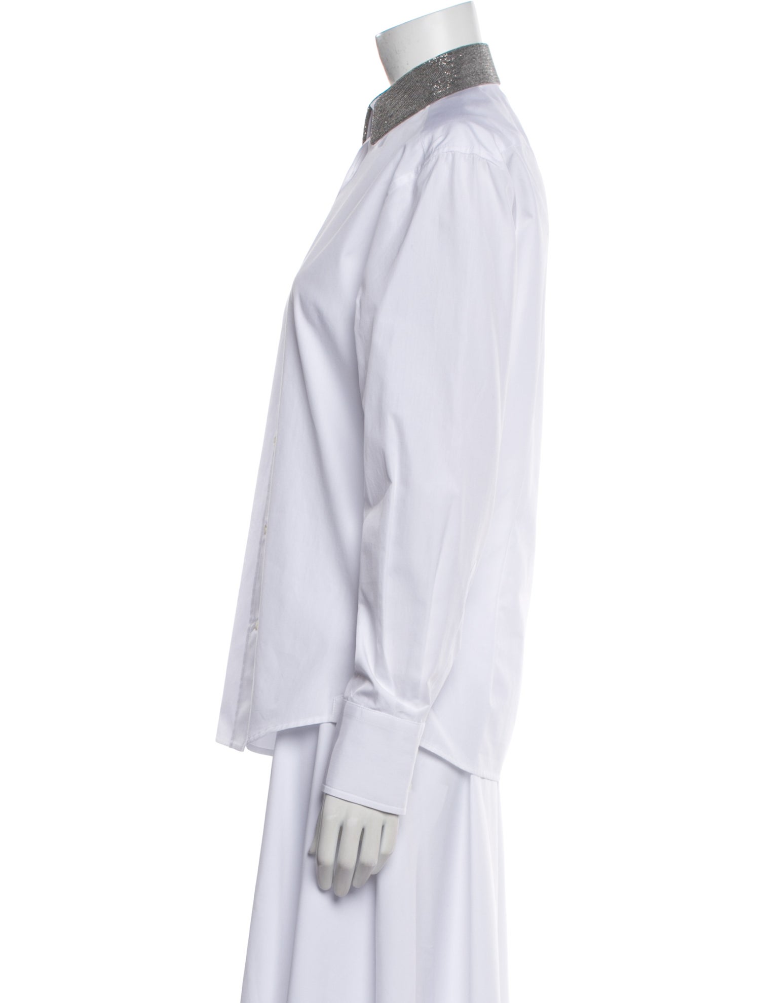 Brunello Cucinelli Long Sleeve Button-Up Top