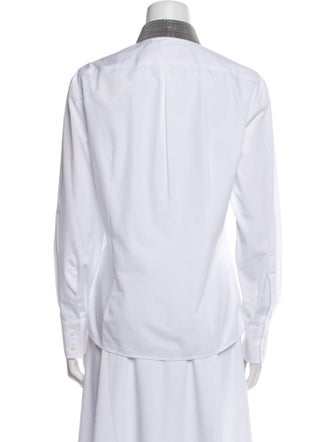 Brunello Cucinelli Long Sleeve Button-Up Top