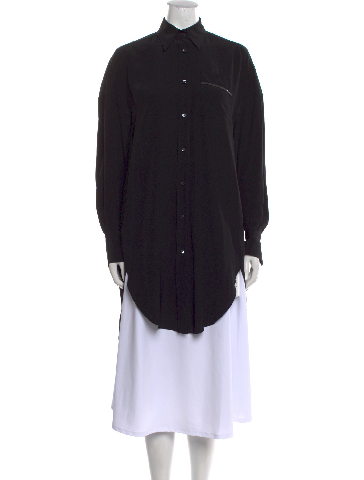 Brunello Cucinelli Silk Long Sleeve Tunic