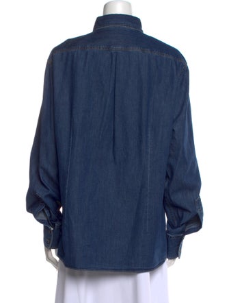 Brunello Cucinelli Long Sleeve Button-Up Top