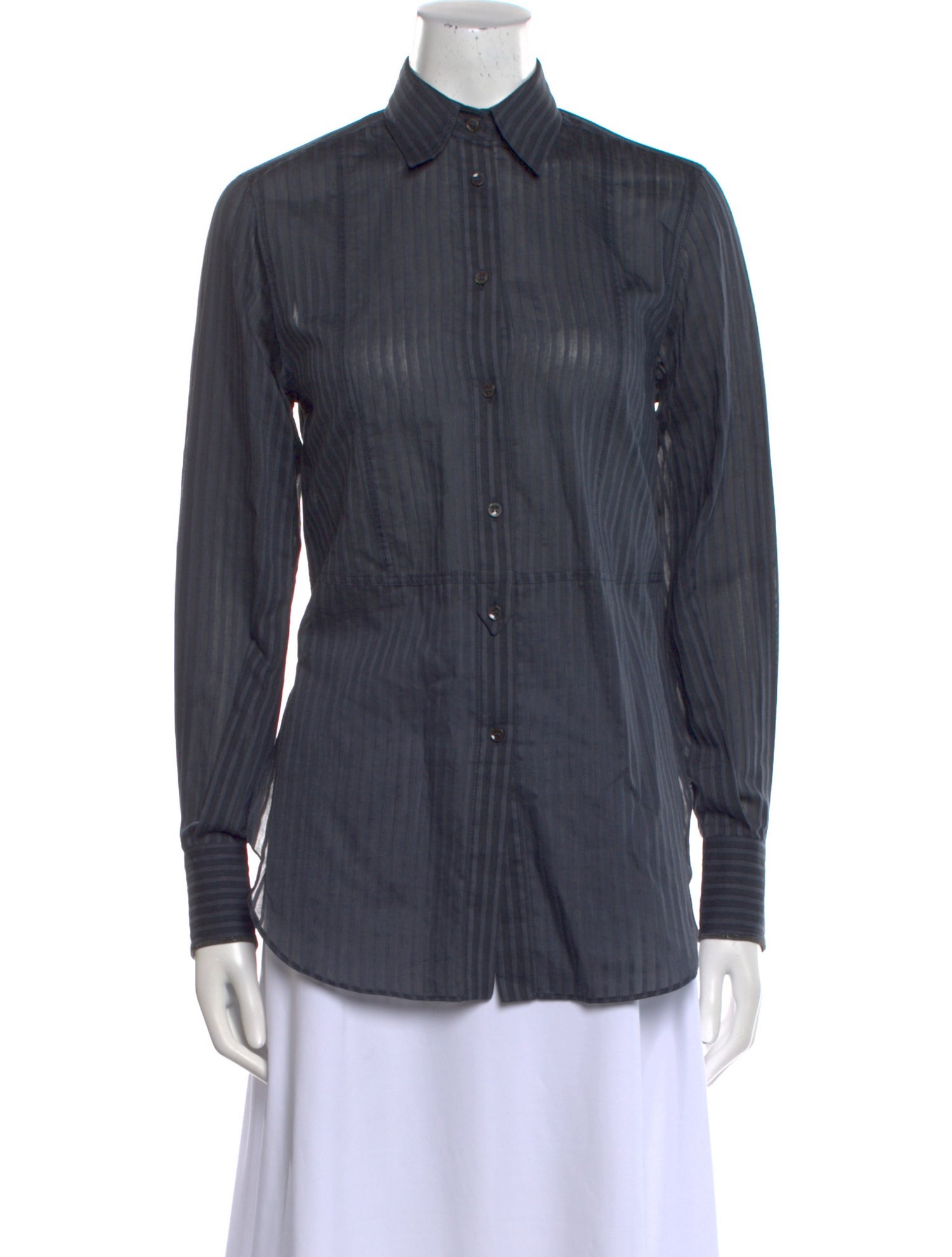 Brunello Cucinelli Long Sleeve Button-Up Top