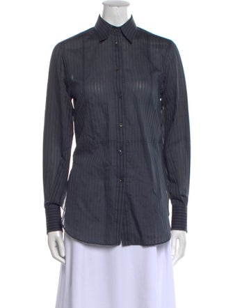 Brunello Cucinelli Long Sleeve Button-Up Top