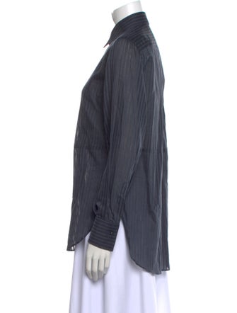 Brunello Cucinelli Long Sleeve Button-Up Top