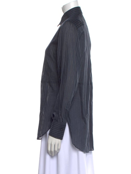 Brunello Cucinelli Long Sleeve Button-Up Top