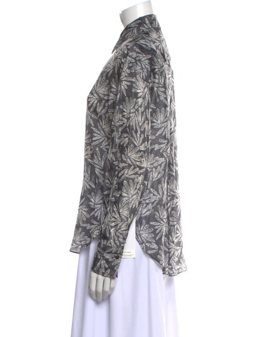 Brunello Cucinelli Silk Printed Button-Up Top