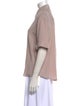 Brunello Cucinelli Silk Short Sleeve Button-Up Top