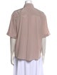 Brunello Cucinelli Silk Short Sleeve Button-Up Top