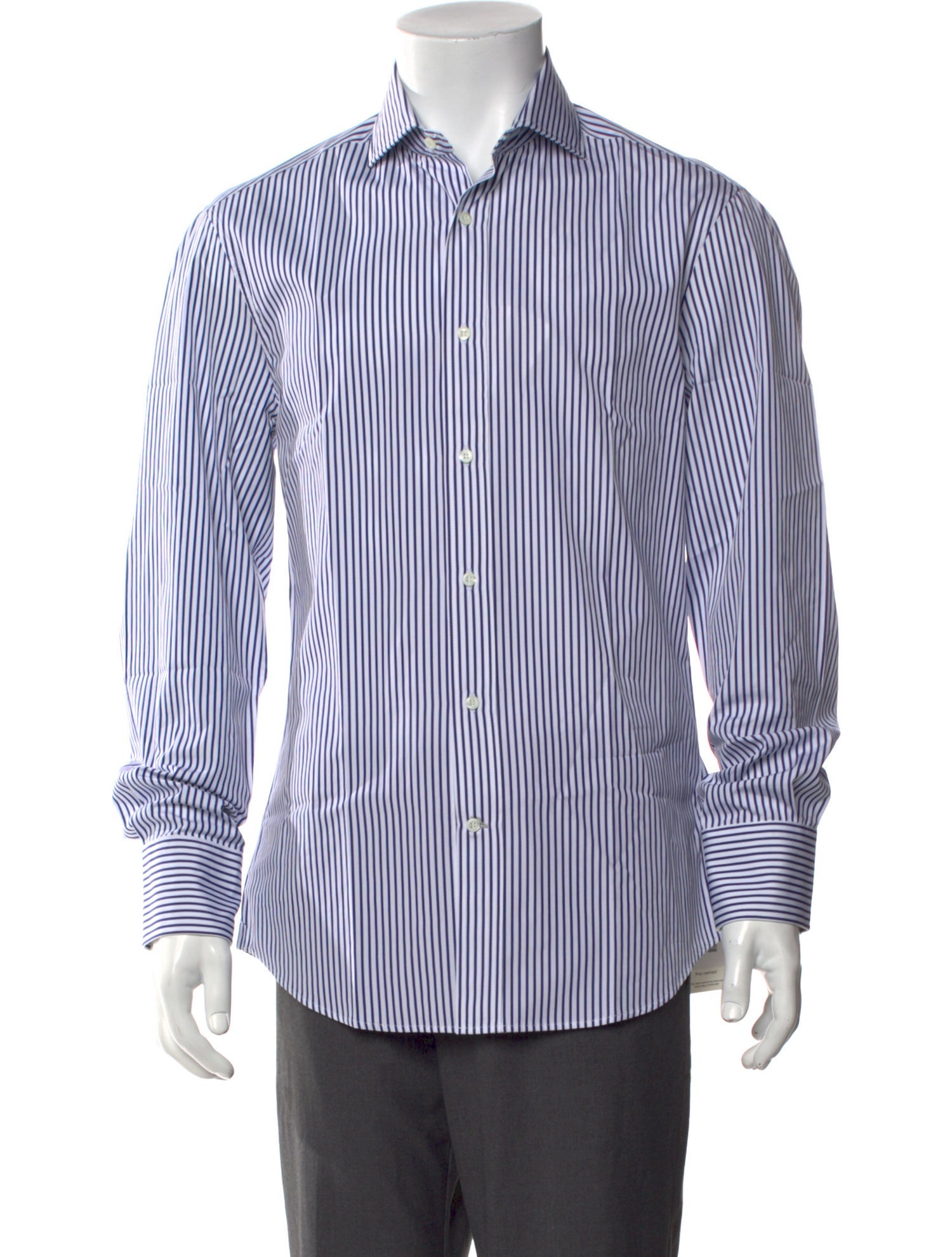 Brunello Cucinelli Striped Long Sleeve Dress Shirt