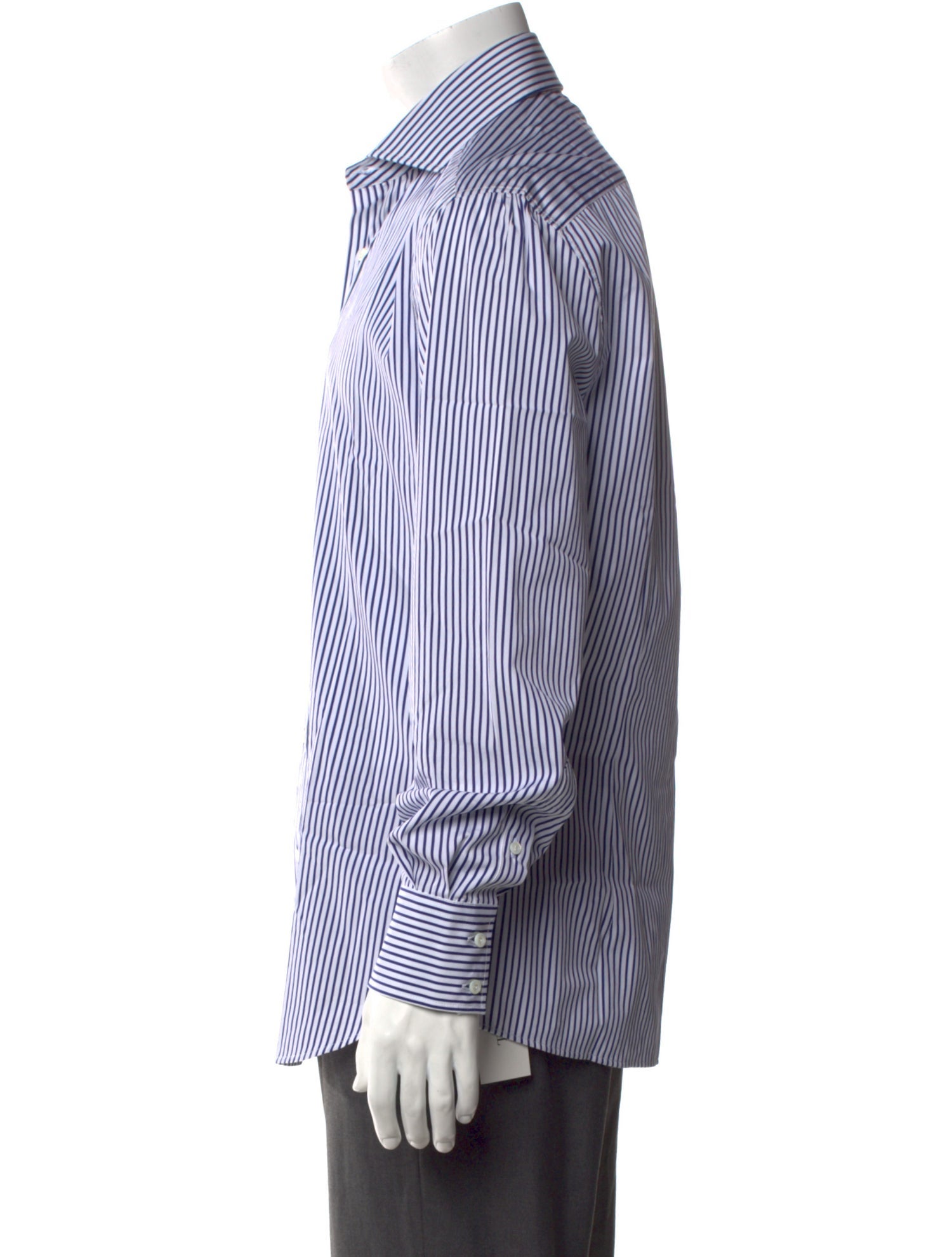 Brunello Cucinelli Striped Long Sleeve Dress Shirt