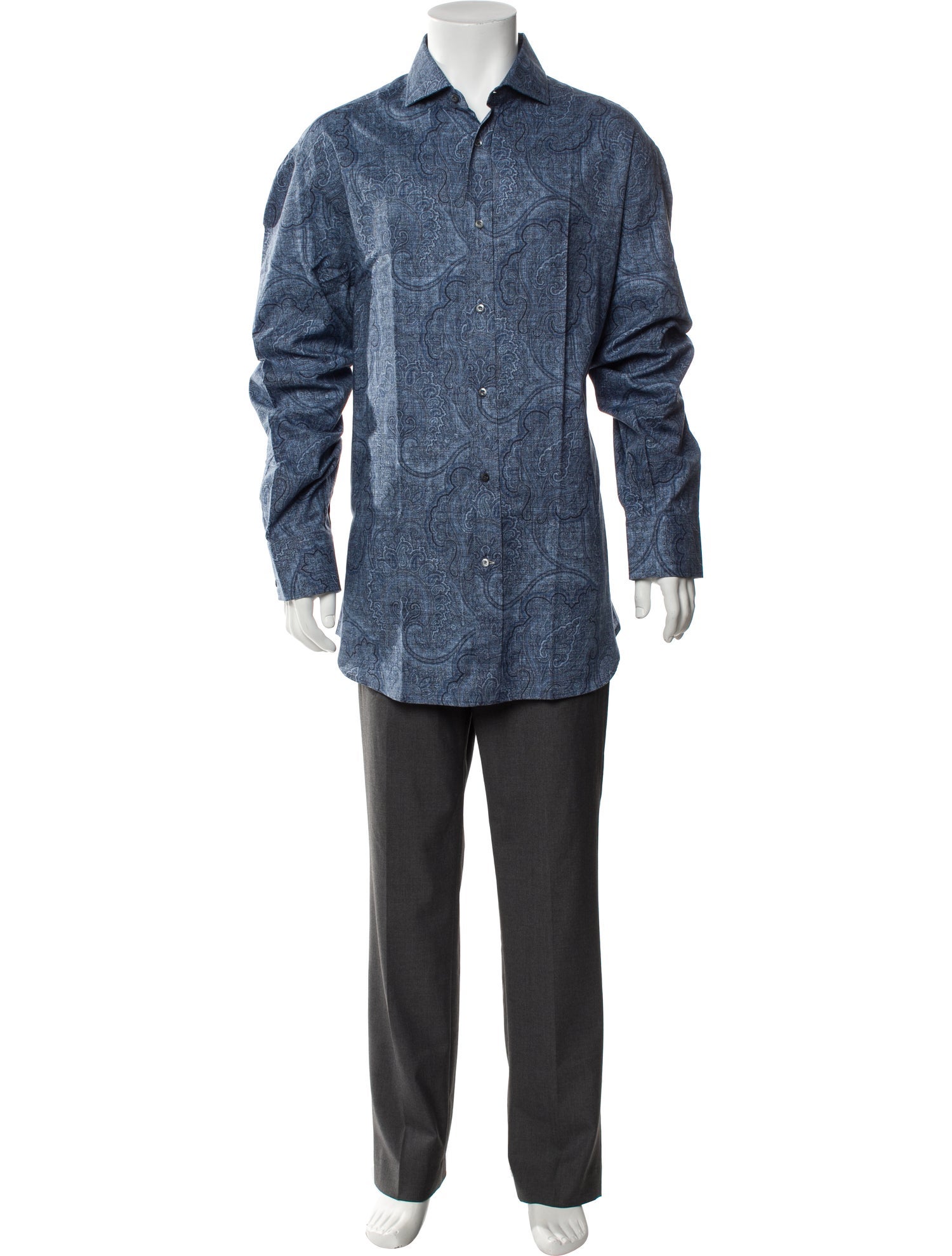 Brunello Cucinelli Printed Long Sleeve Dress Shirt