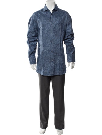 Brunello Cucinelli Printed Long Sleeve Dress Shirt