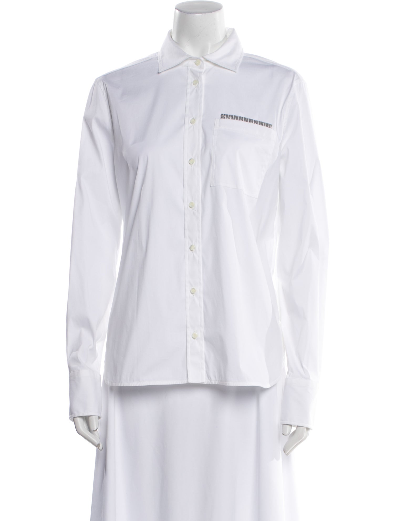 Brunello Cucinelli Long Sleeve Button-Up Top w/ Tags