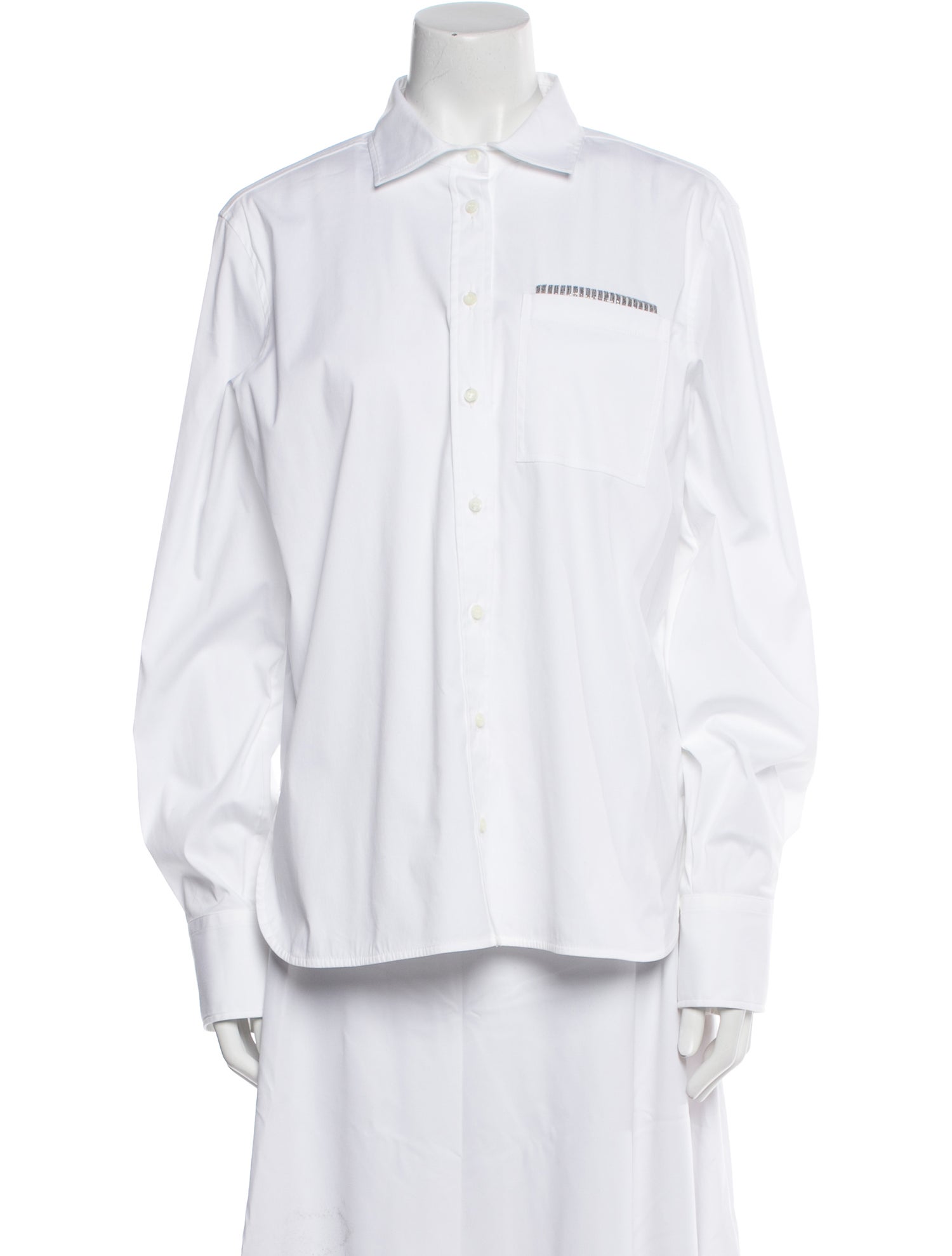 Brunello Cucinelli Long Sleeve Button-Up Top w/ Tags