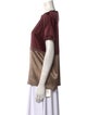 Brunello Cucinelli Silk Colorblock Pattern T-Shirt
