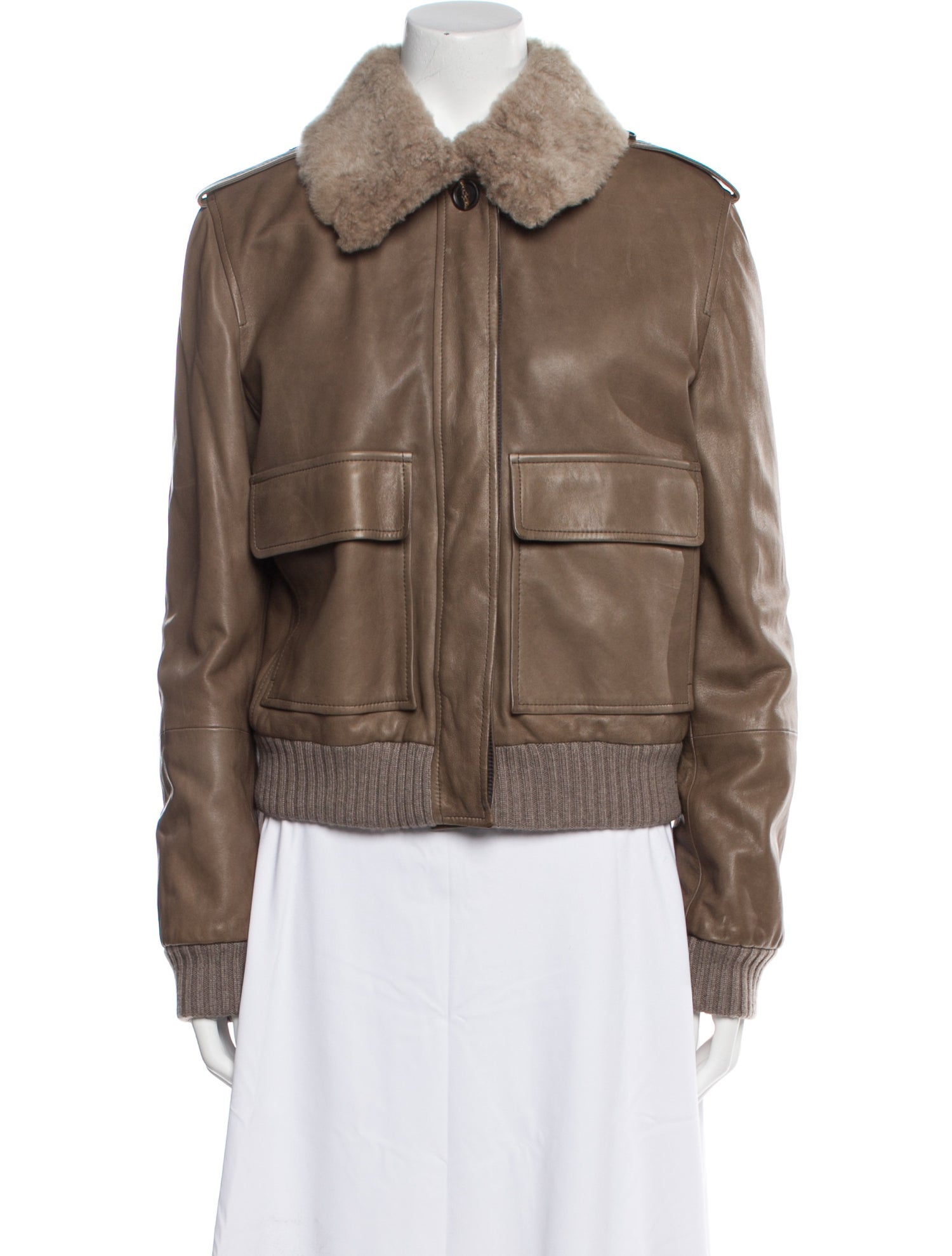 Brunello Cucinelli Leather Bomber Jacket w/ Tags