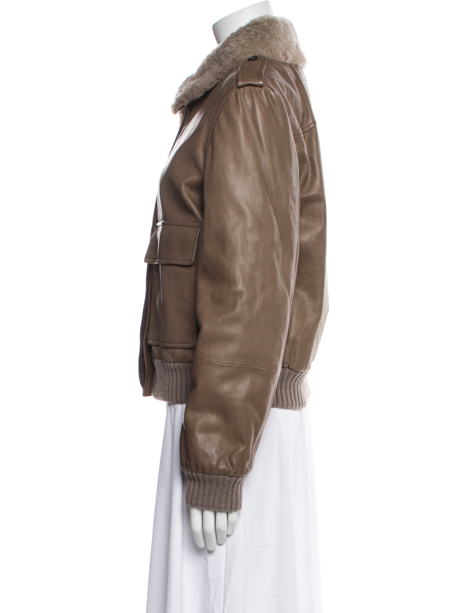 Brunello Cucinelli Leather Bomber Jacket w/ Tags