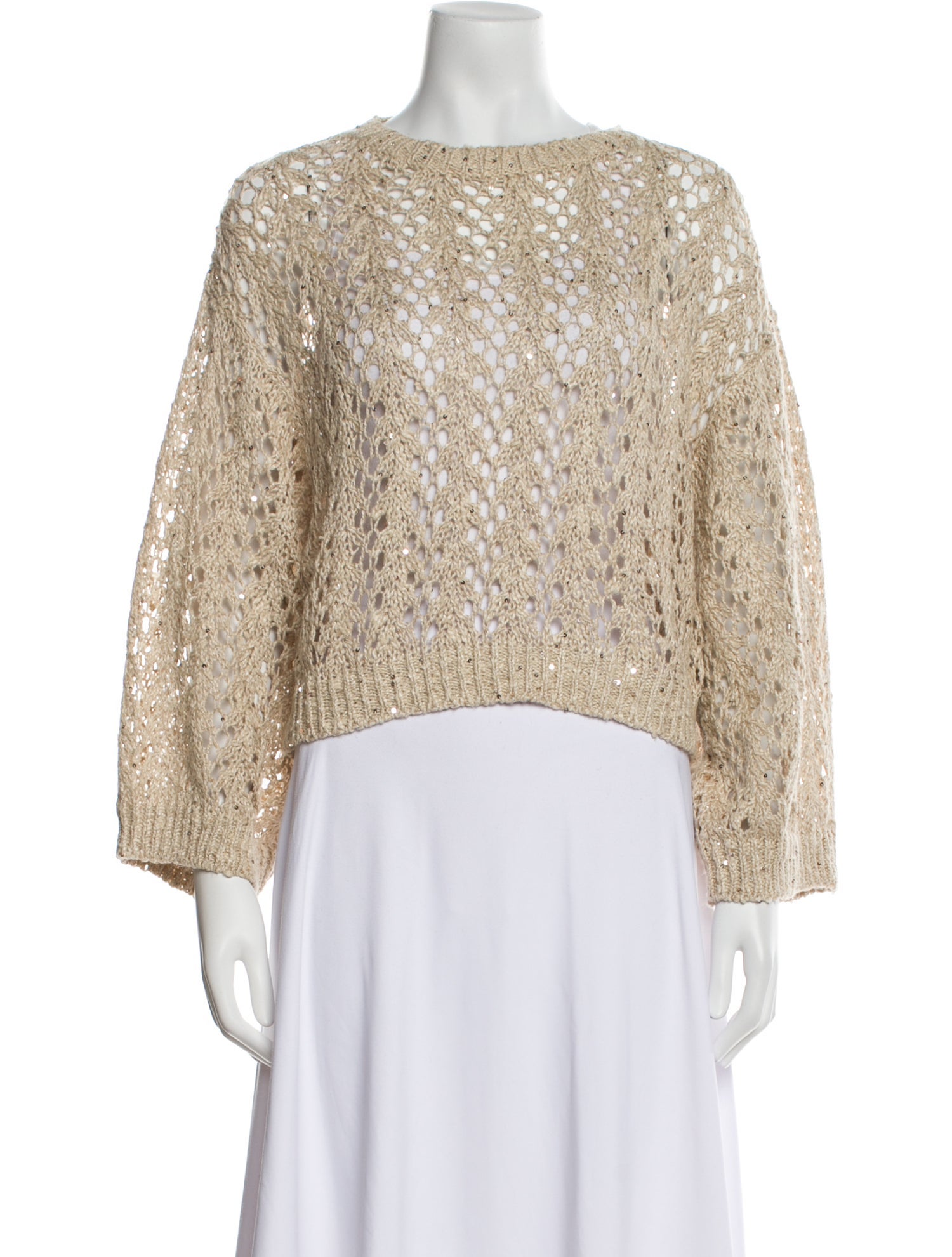 Brunello Cucinelli Linen Bateau Neckline Sweater