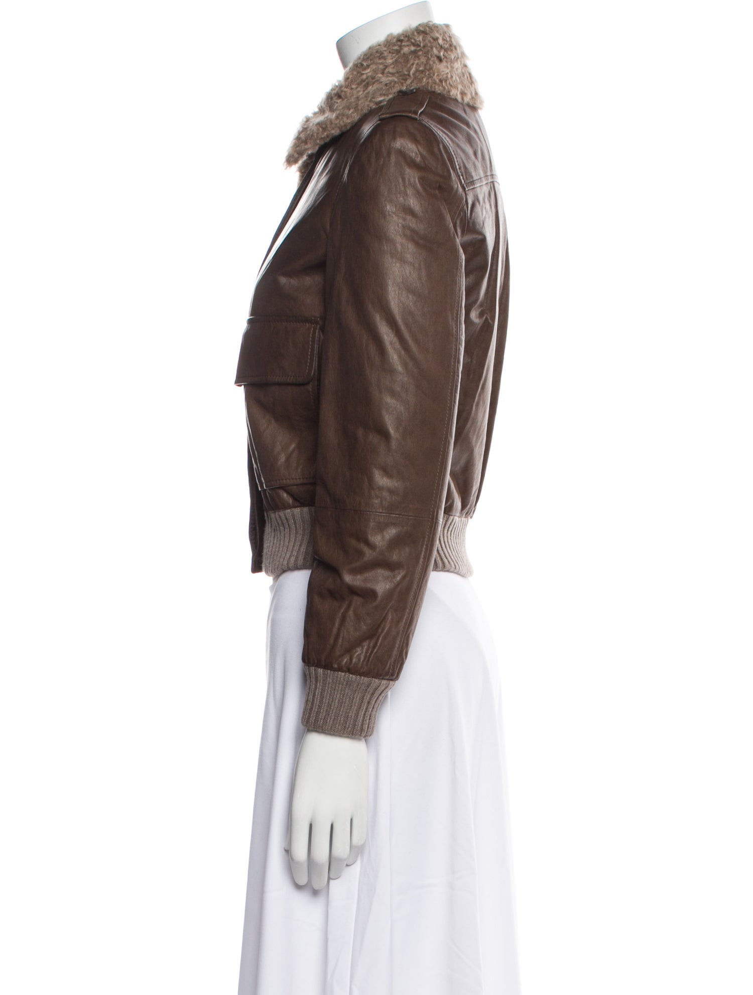 Brunello Cucinelli Leather Bomber Jacket w/ Tags