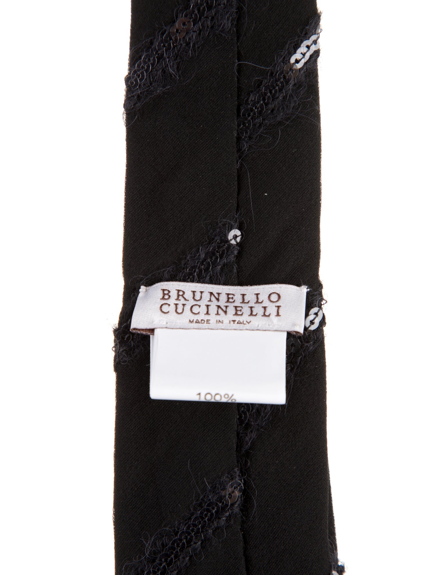 Brunello Cucinelli Sequins Embellished Silk Tie