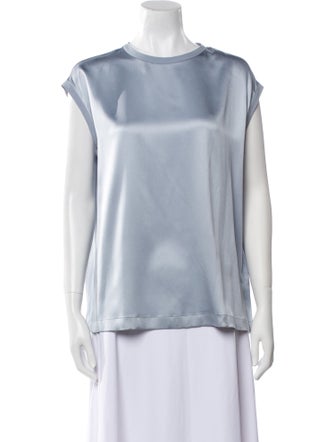 Brunello Cucinelli Silk Bateau Neckline Blouse