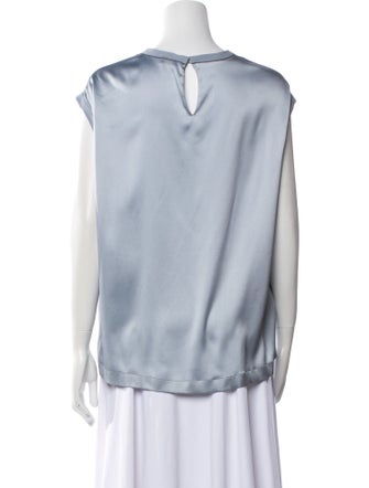 Brunello Cucinelli Silk Bateau Neckline Blouse