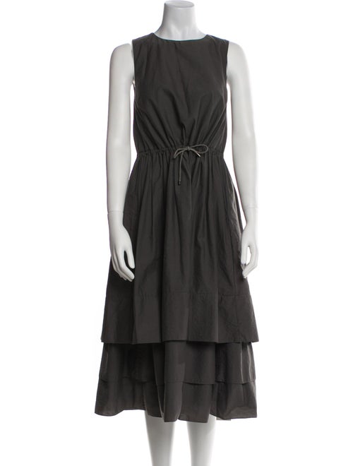 Brunello Cucinelli Bateau Neckline Midi Length Dress