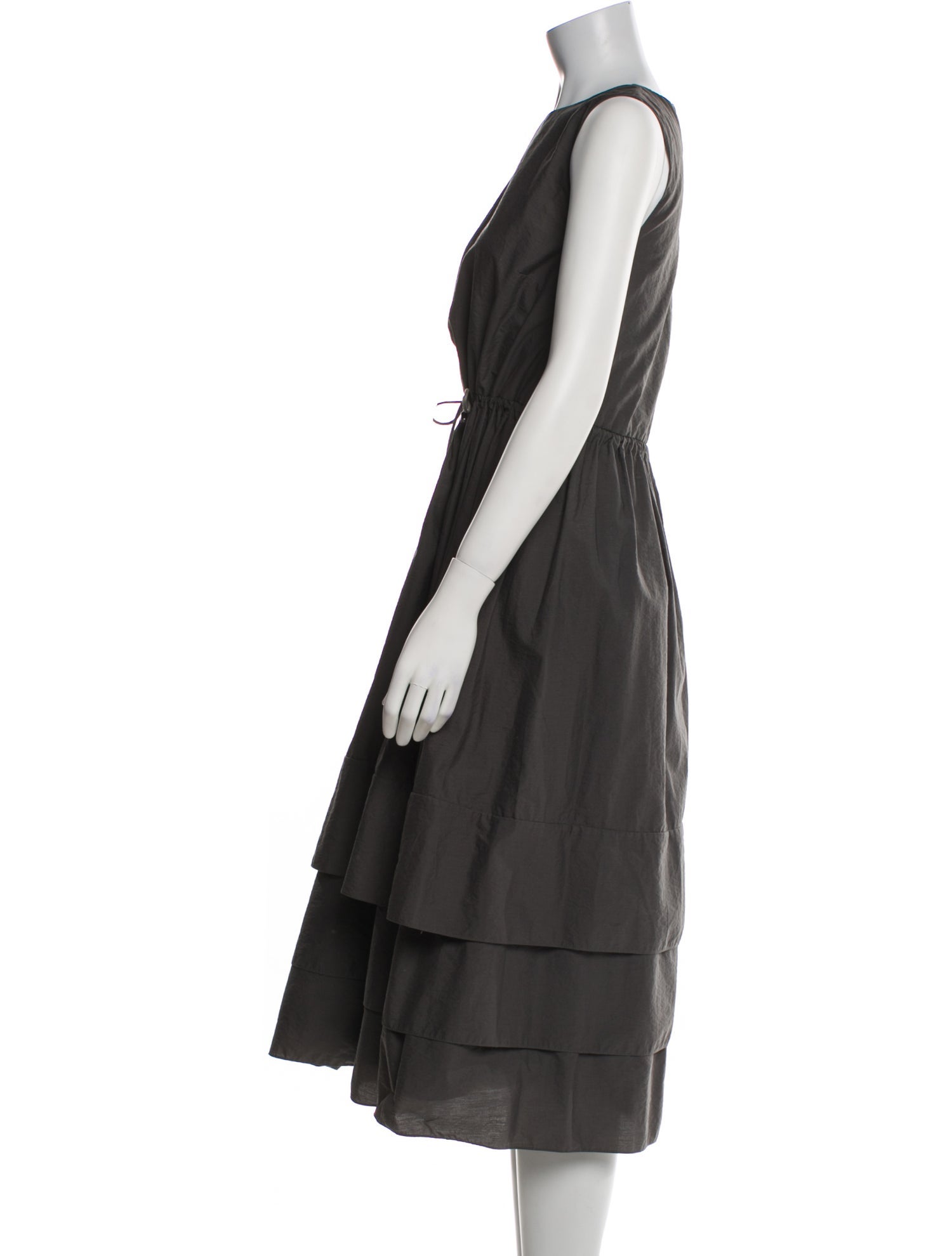 Brunello Cucinelli Bateau Neckline Midi Length Dress