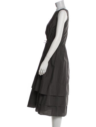 Brunello Cucinelli Bateau Neckline Midi Length Dress