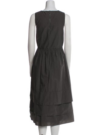 Brunello Cucinelli Bateau Neckline Midi Length Dress