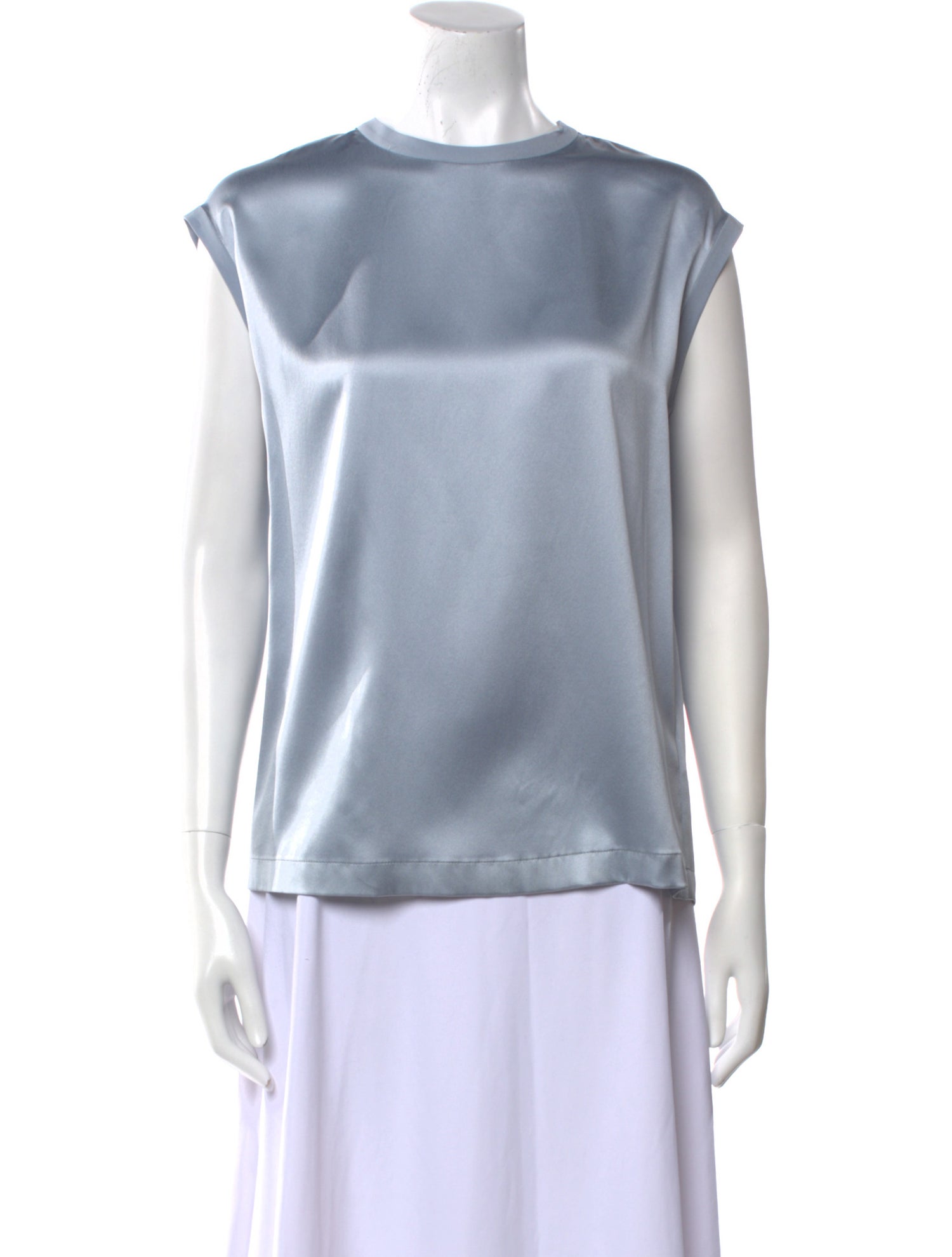 Brunello Cucinelli Silk Scoop Neck Blouse