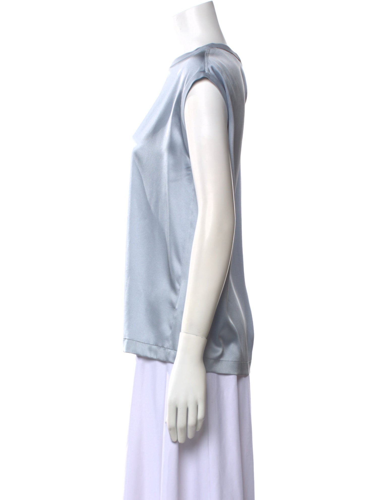 Brunello Cucinelli Silk Scoop Neck Blouse