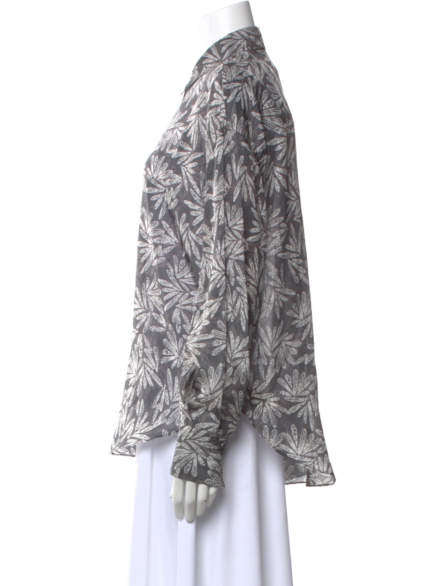 Brunello Cucinelli Silk Printed Button-Up Top w/ Tags