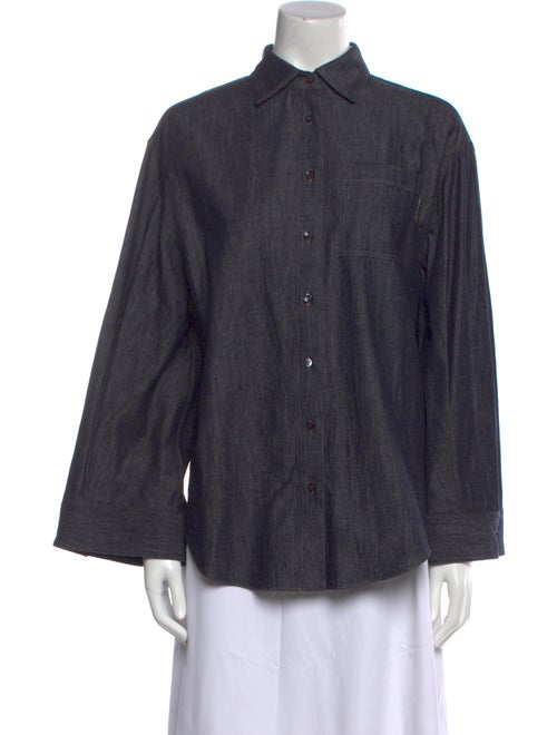 Brunello Cucinelli Long Sleeve Button-Up Top