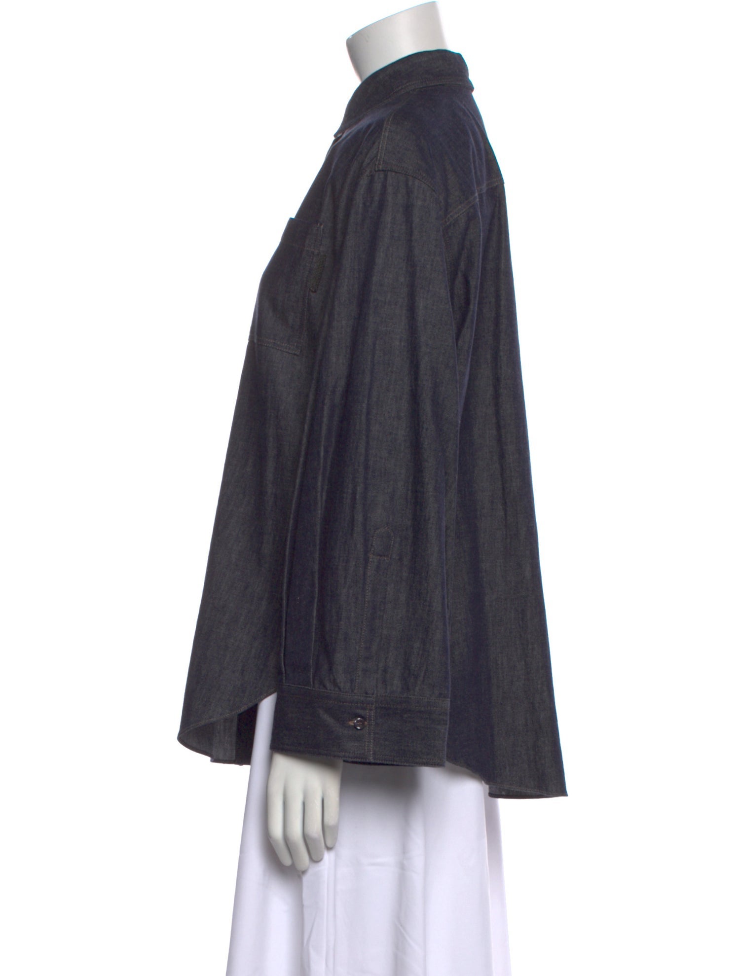 Brunello Cucinelli Long Sleeve Button-Up Top