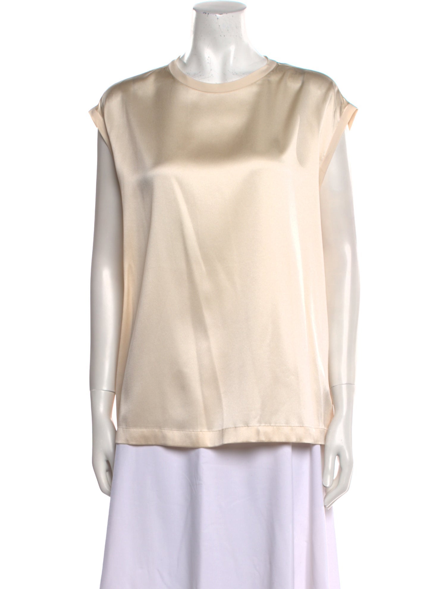 Brunello Cucinelli Silk Crew Neck Blouse