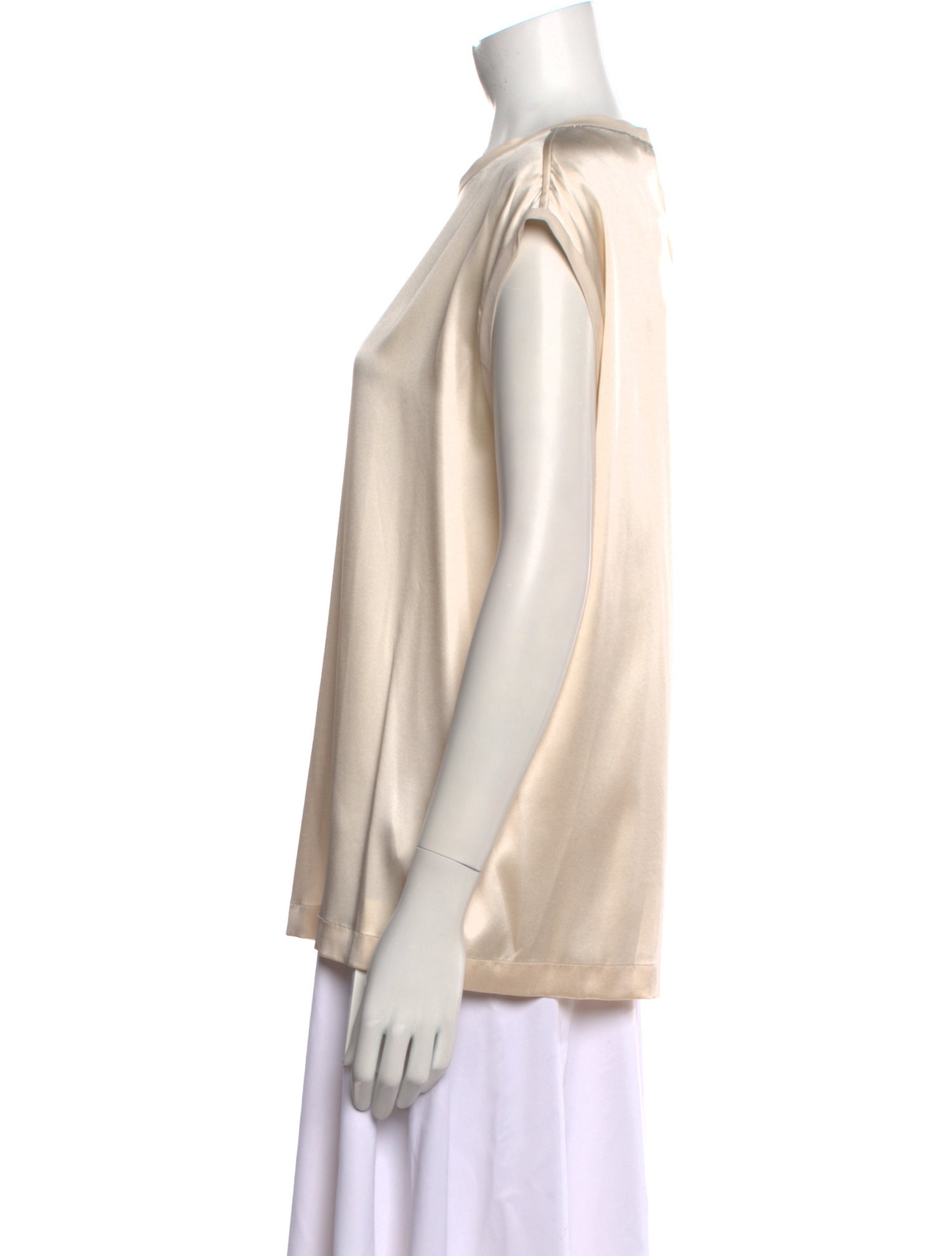Brunello Cucinelli Silk Crew Neck Blouse