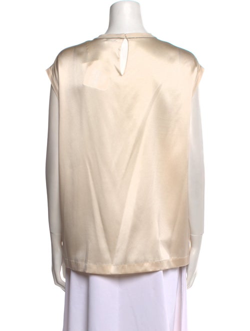 Brunello Cucinelli Silk Crew Neck Blouse