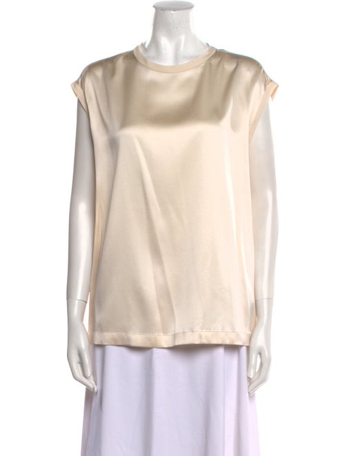 Brunello Cucinelli Silk Crew Neck Blouse