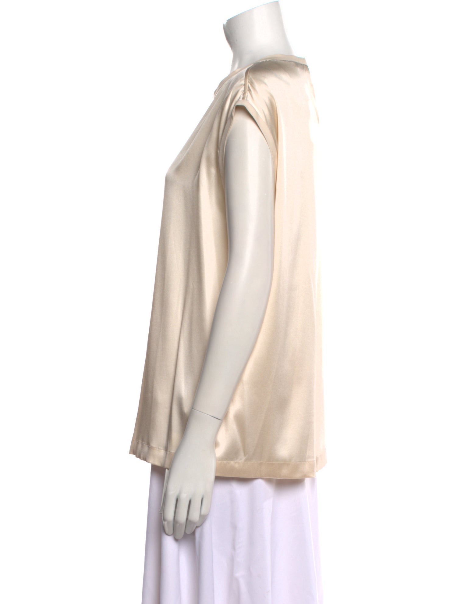 Brunello Cucinelli Silk Crew Neck Blouse