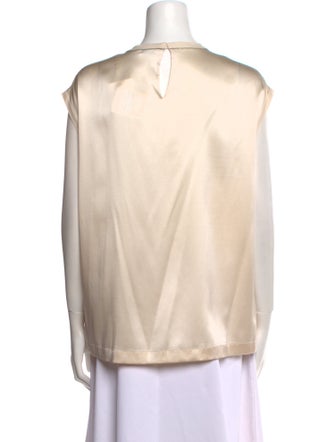 Brunello Cucinelli Silk Crew Neck Blouse