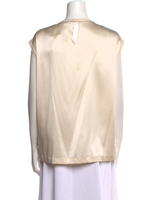 Brunello Cucinelli Silk Crew Neck Blouse