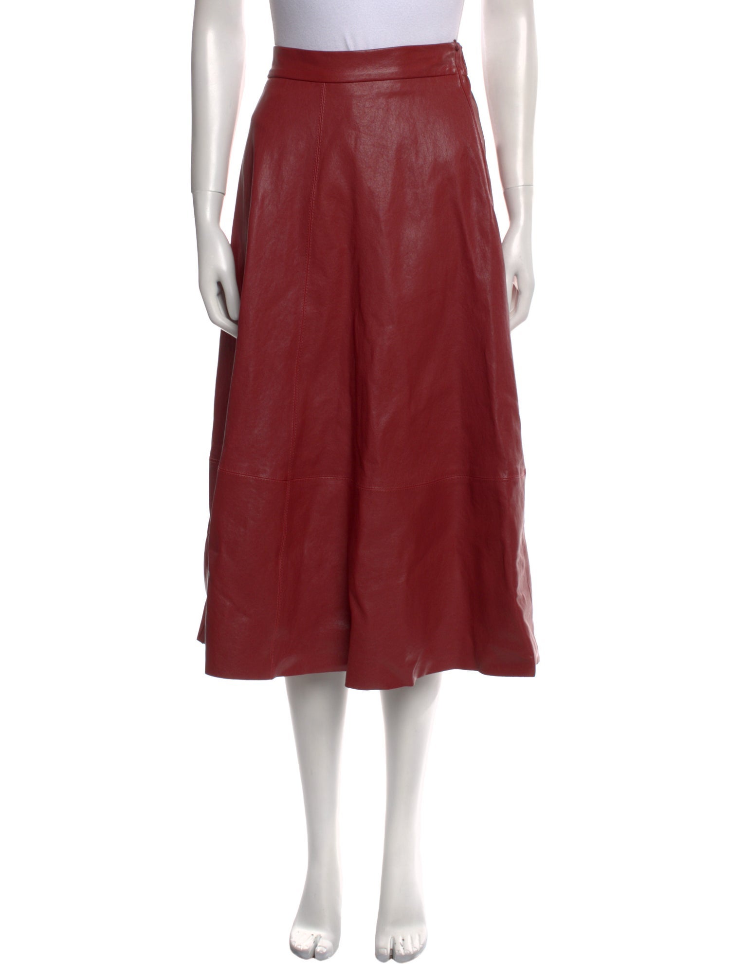 Brunello Cucinelli Leather Knee-Length Skirt