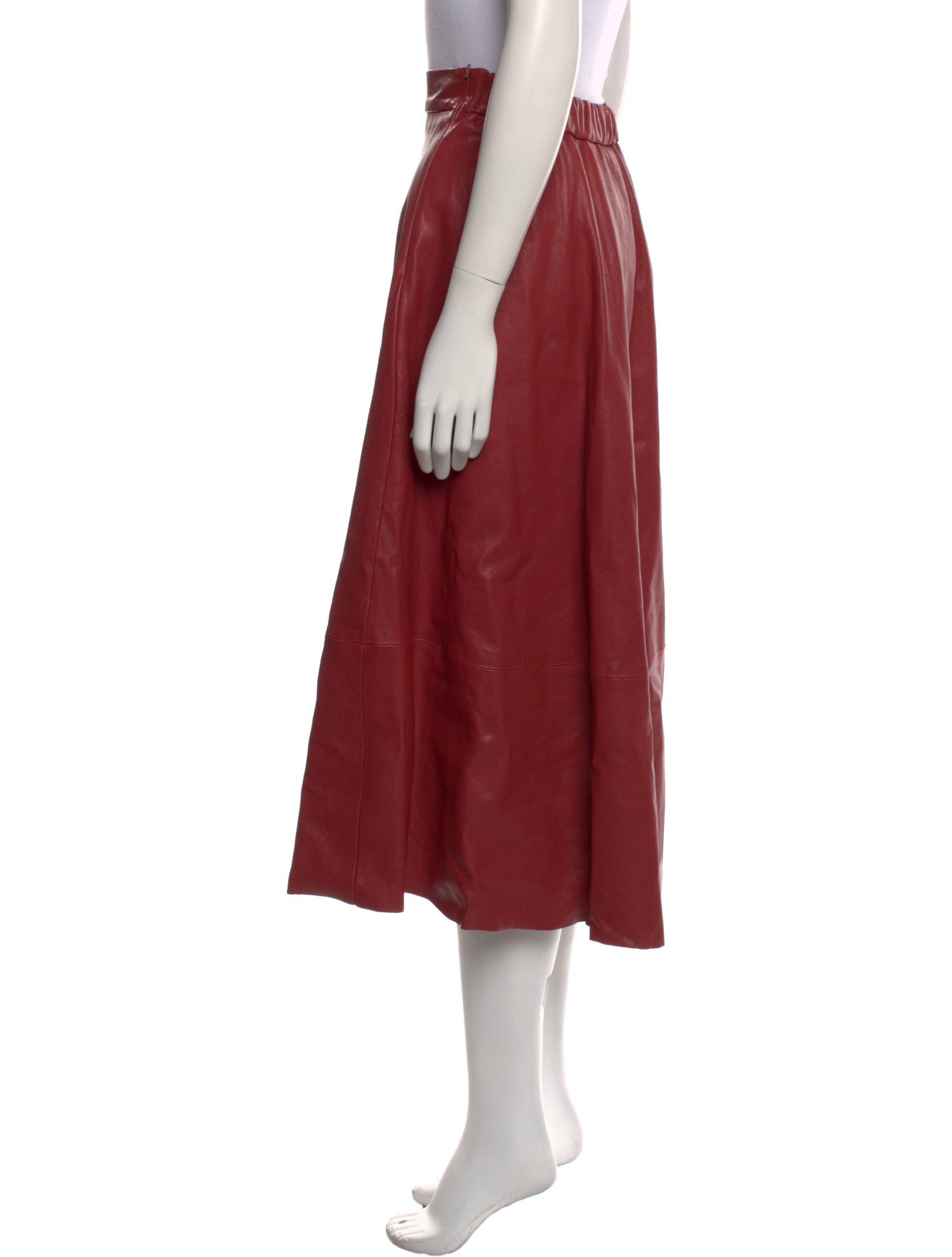 Brunello Cucinelli Leather Knee-Length Skirt