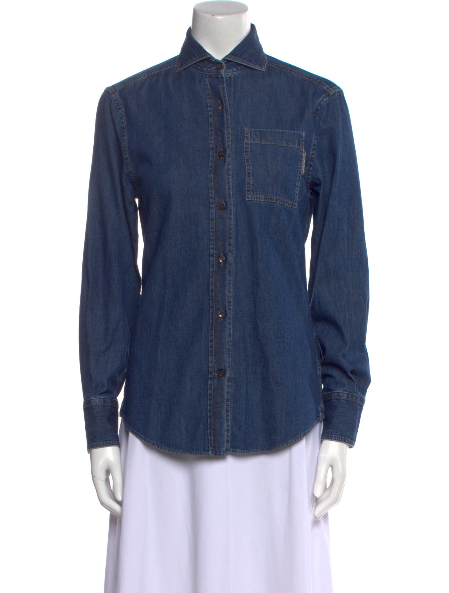 Brunello Cucinelli Long Sleeve Button-Up Top w/ Tags