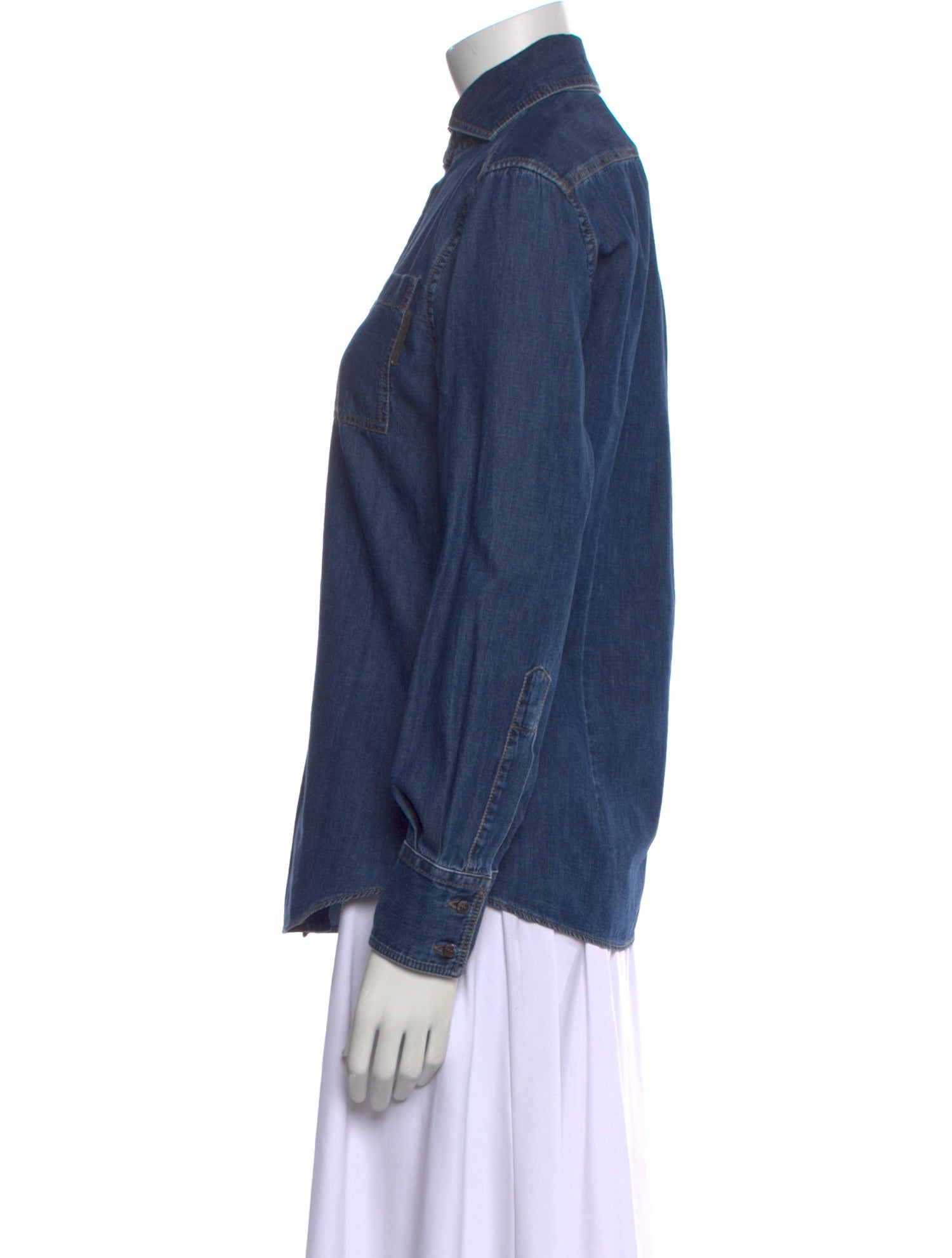 Brunello Cucinelli Long Sleeve Button-Up Top w/ Tags