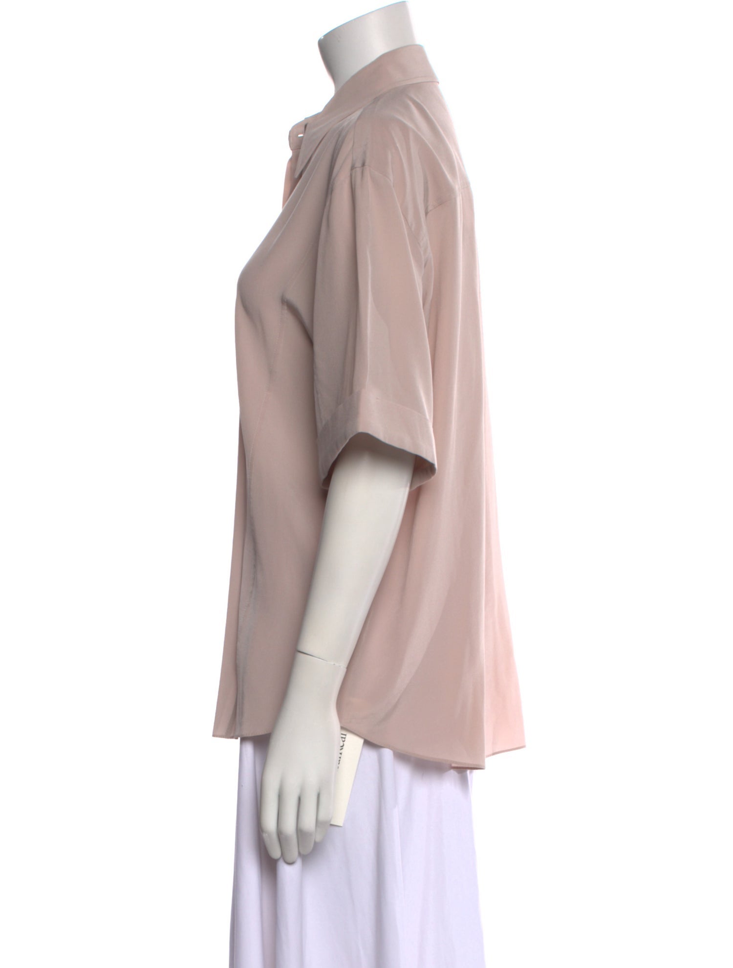 Brunello Cucinelli Silk Short Sleeve Button-Up Top w/ Tags